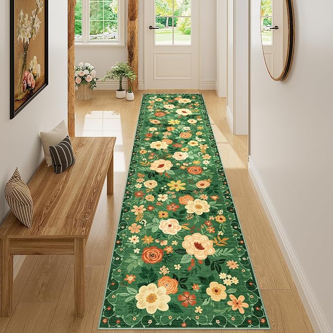DUKINO 2x8 Runner Rug for Hallway, Washable Kitchen Runner Rug