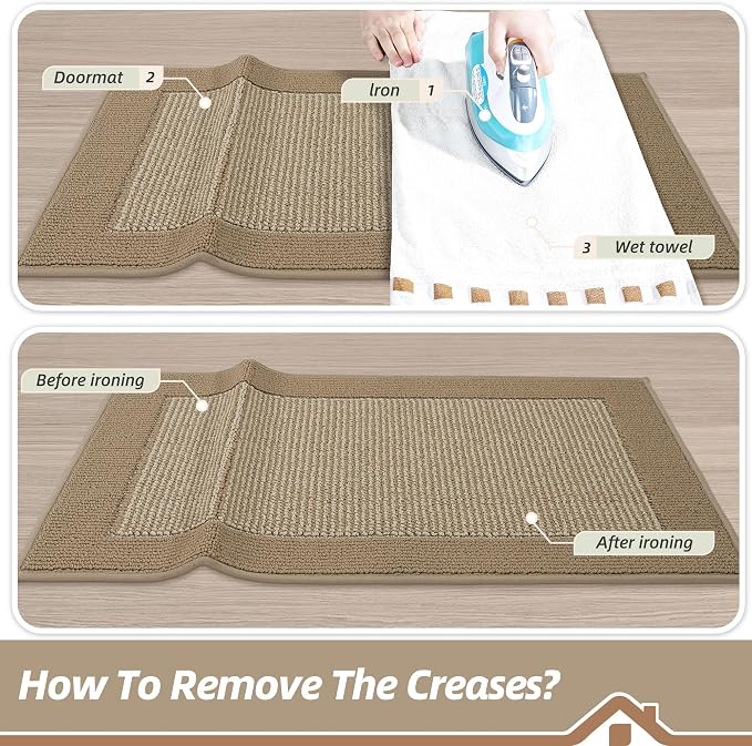 BEQHAUSE Indoor Door Mat 32" x 48", Dirt Trapper Door Mats Non-Slip Entryway