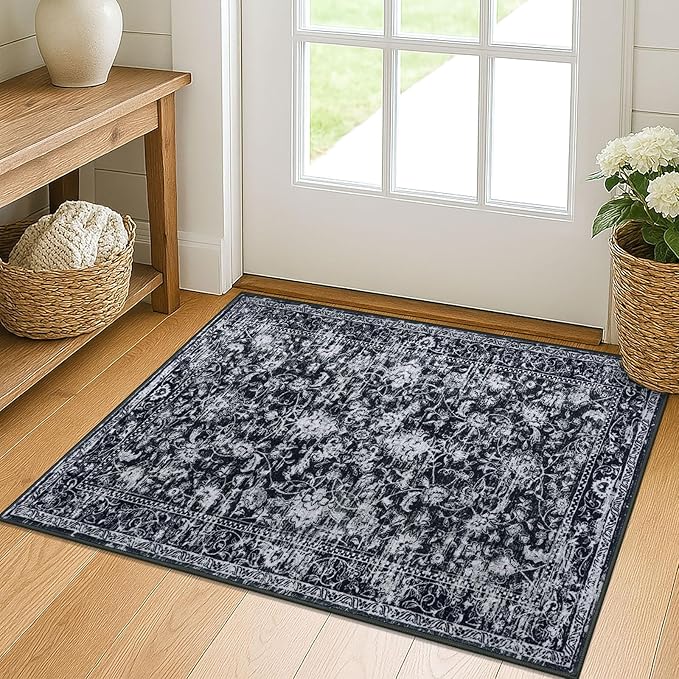 KILOCOCO Small Area Rug 2x3 Entryway Rugs Printed Vintage Moroccan Floral