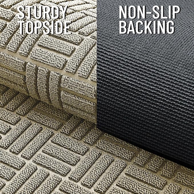OLANLY Front Door Mat Outside Entrance 71x47, Heavy Duty Sturdy Natural Rubber