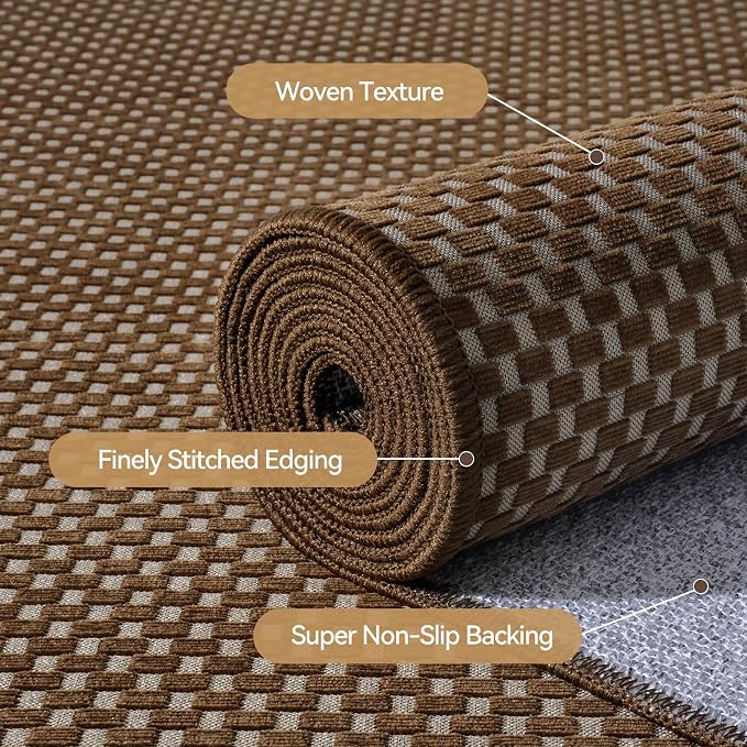 YDKGL 3x5 ft Area Rug Entryway Runner Rug Non Slip Washable, Boho Woven Kitchen