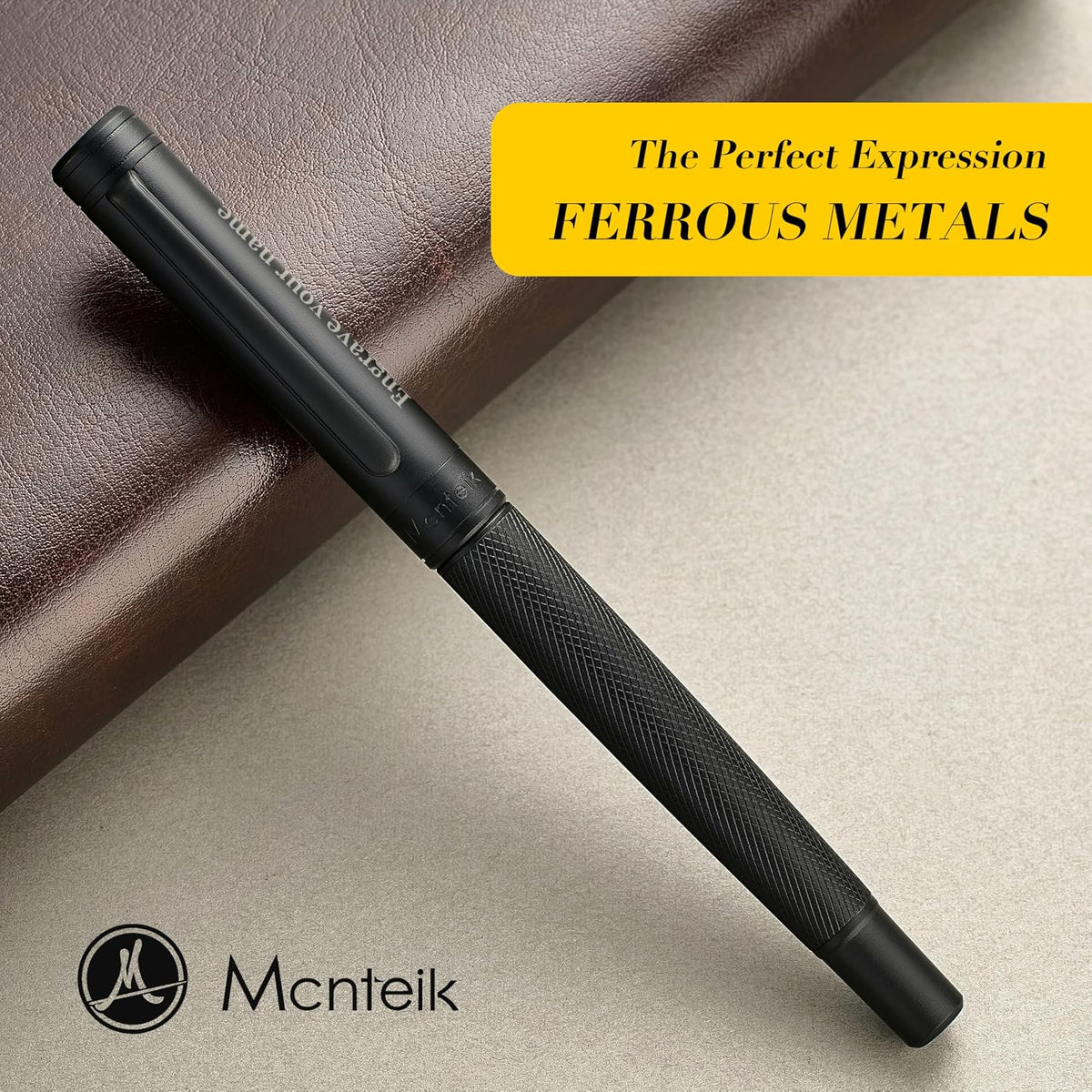 MCNTEIK Personalized Matte Black Forest Rollerball Pen,Schmidt Black Refill