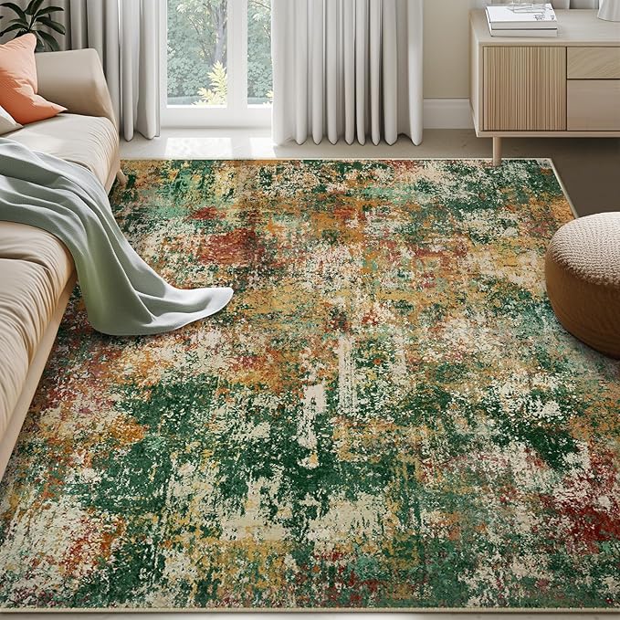 RELEANY Washable Area Rugs 9'x12' Non-Slip Modern Abstract Soft