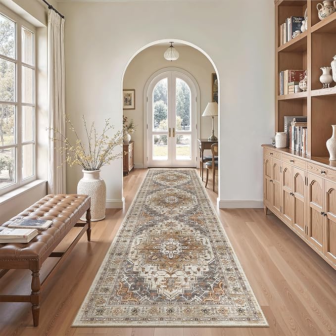 Madane Hallway Runner Rug 2'6''x10' Kitchen Runner, Non Slip Vintage Runners