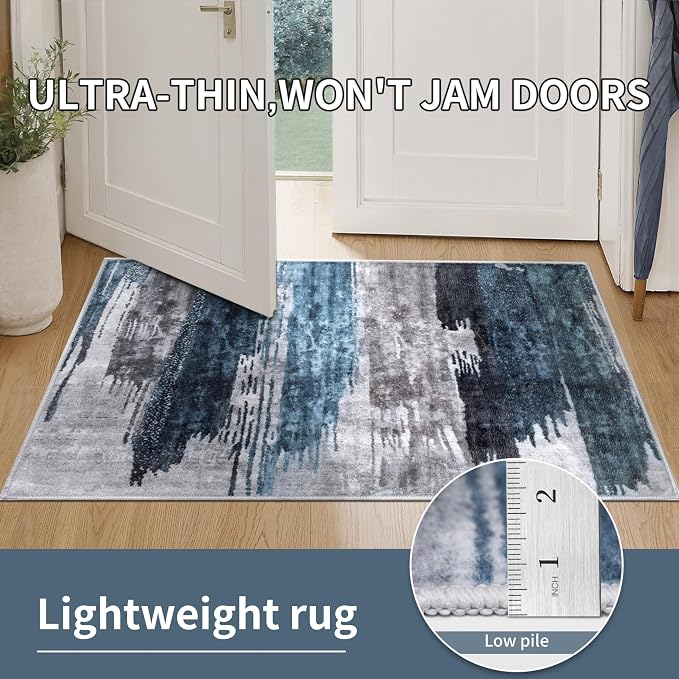 Ciicool Modern Abstract Area Rug 2x3 Washable Small Entryway Rug, Non-Slip Low
