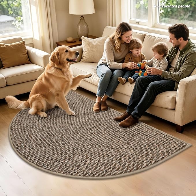 BEQHAUSE Dirt Trapper Door Mat 48" x 72" Half Circle Non Slip Washable Doormats