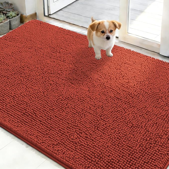 OLANLY Dog Door Mat for Muddy Paws 50x30, Absorbs Moisture and Dirt, Absorbent