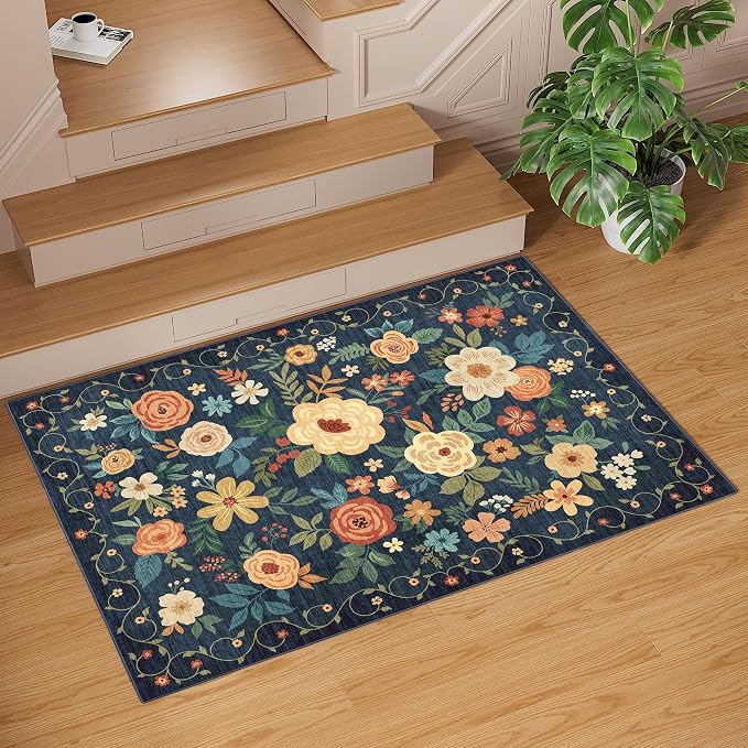 DUKINO 3x5 Area Rug, Floral Rugs