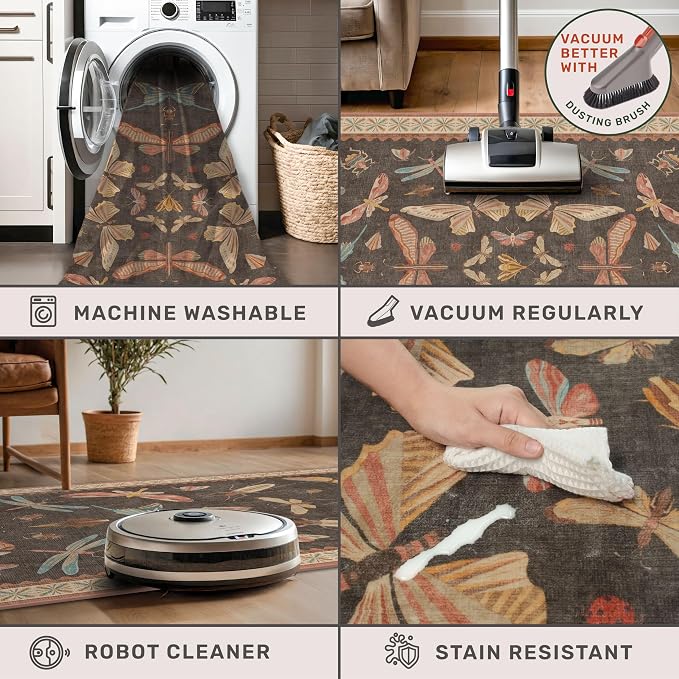 Washable 6x8 Area Rug for Living Room, Ultra Soft Carpet for Bedroom & Dining