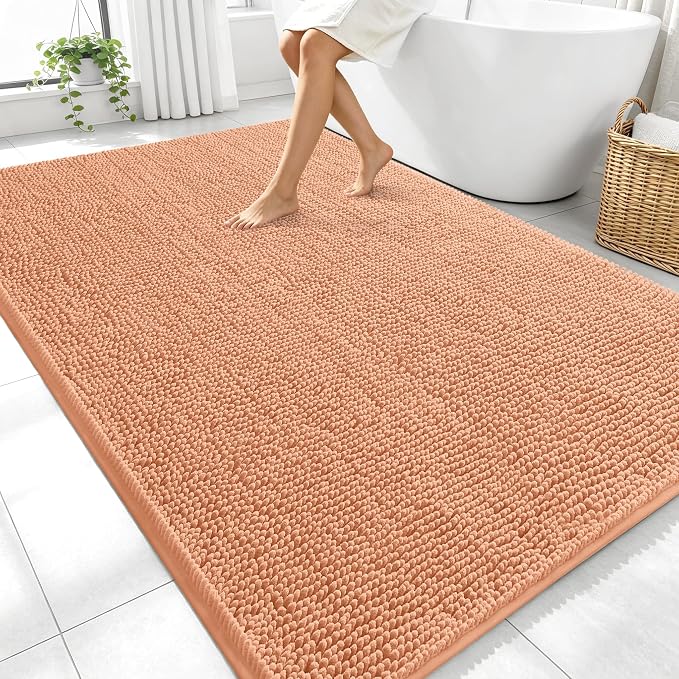 OLANLY Large Bathroom Rugs 70x46, Extra Soft Absorbent Chenille Bath Rugs