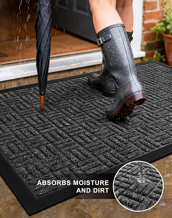 Mibao Front Door Mat, Heavy Duty Durable Welcome Mat