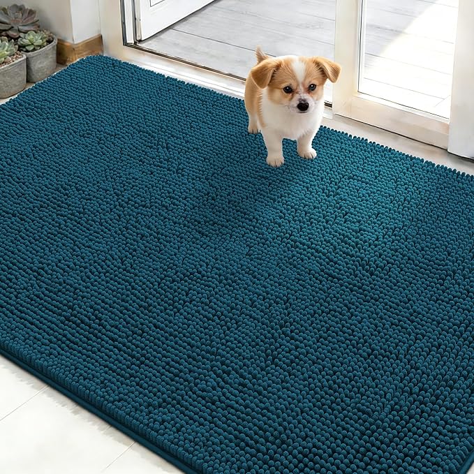 OLANLY Dog Door Mat for Muddy Paws 50x30, Absorbs Moisture and Dirt, Absorbent