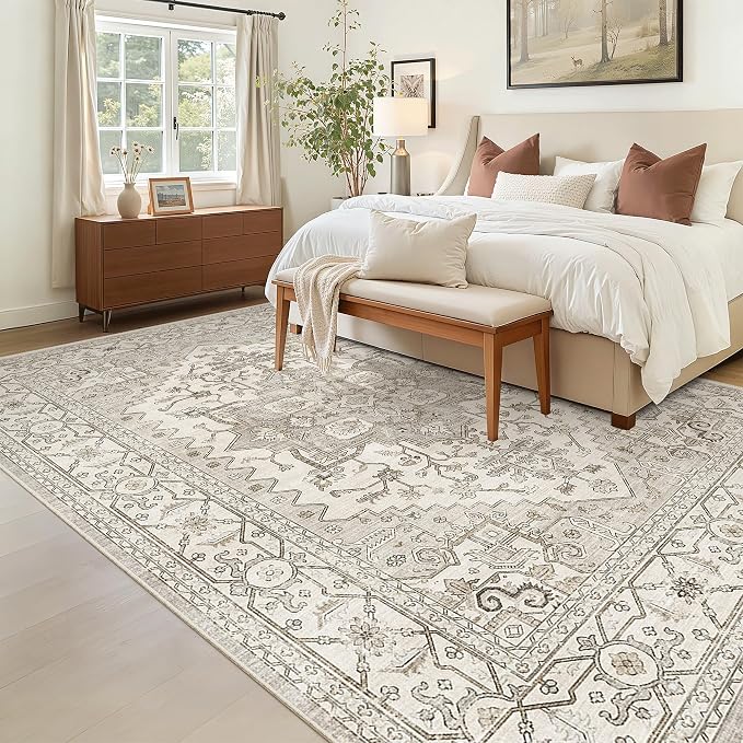 Madane 6x9 Area Rugs for Living Room, Stain Resistant Washable Rugs, Non-Slip