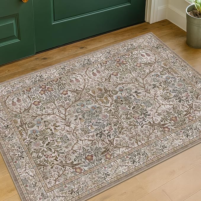Moss Green Washable 2x3 Entry Rug