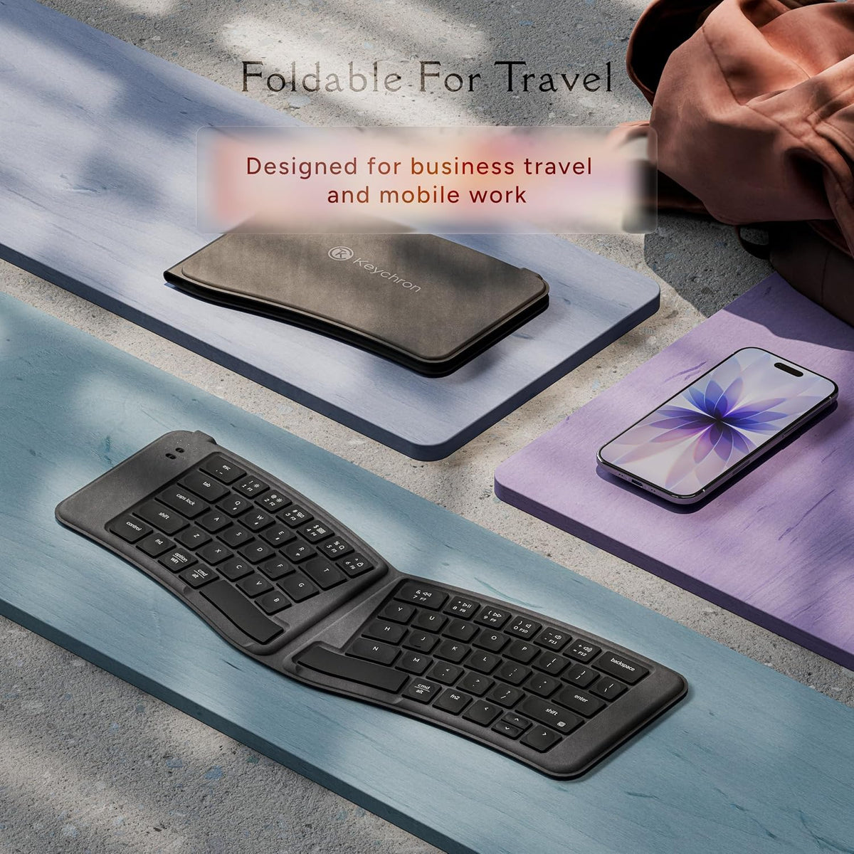 Keychron B11 Pro Ultra-Slim Foldable Wireless Keyboard, 65% Alice Layout
