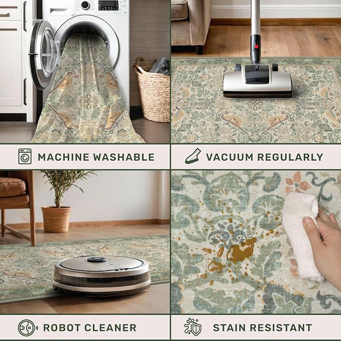 Sage Floral Kitchen Runners
