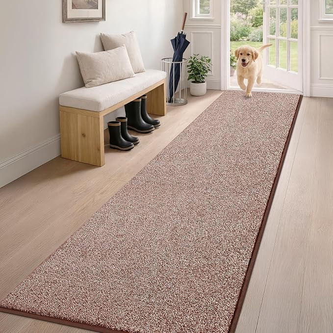 PURRUGS Dirt Trapping Door Mat 24" x 84", Non-Slip Machine Washable Entryway Rug