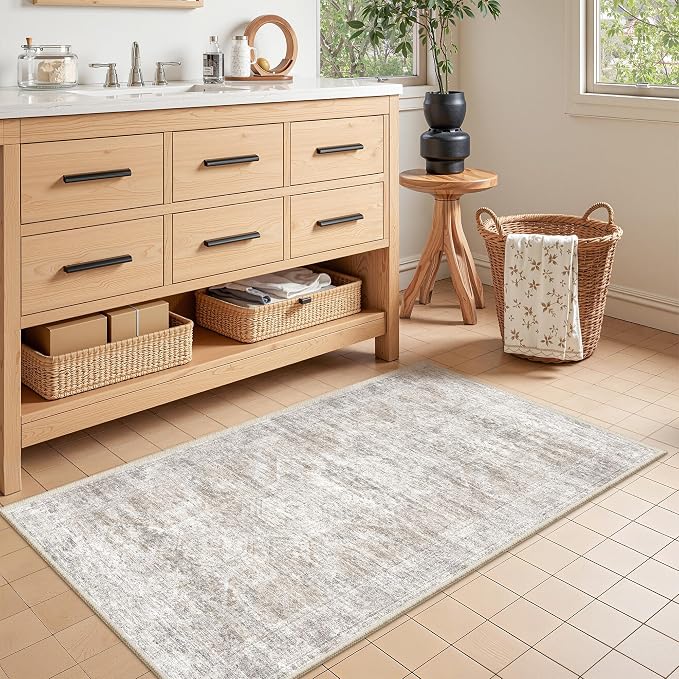 2x4 Washable Rug Runner for Bathroom, Soft Entryway Rug for Laundry Room