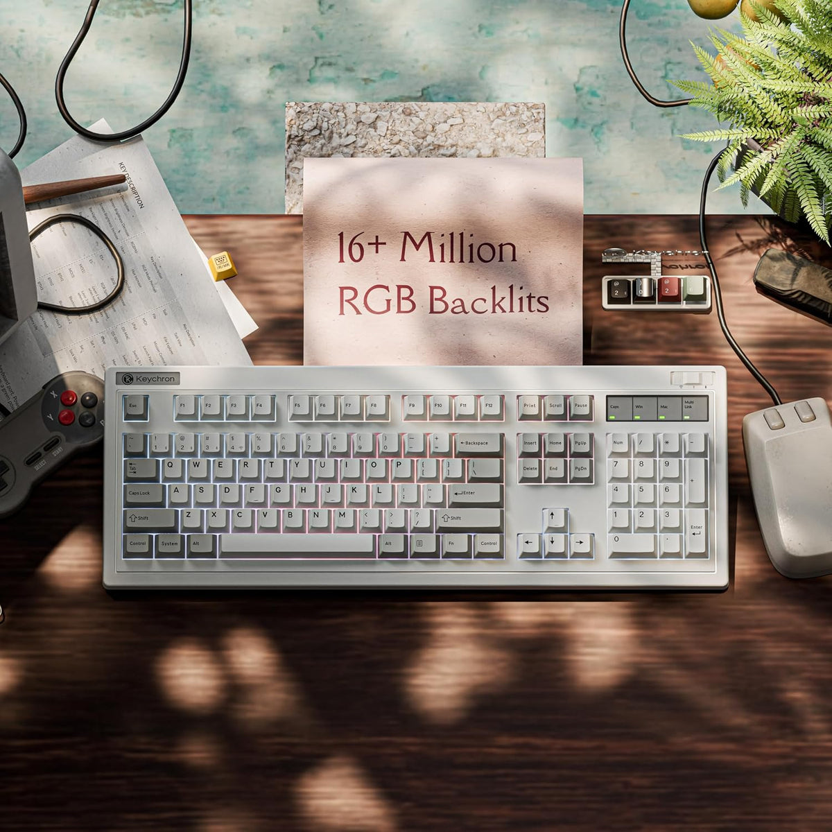 Keychron R6 Retro 100% Full Size Wireless Mechanical Keyboard