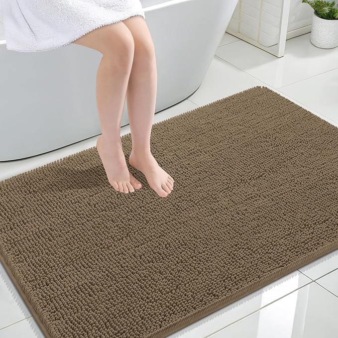 OLANLY Large Bathroom Rugs 44x32, Extra Soft Absorbent Chenille Bath Rugs