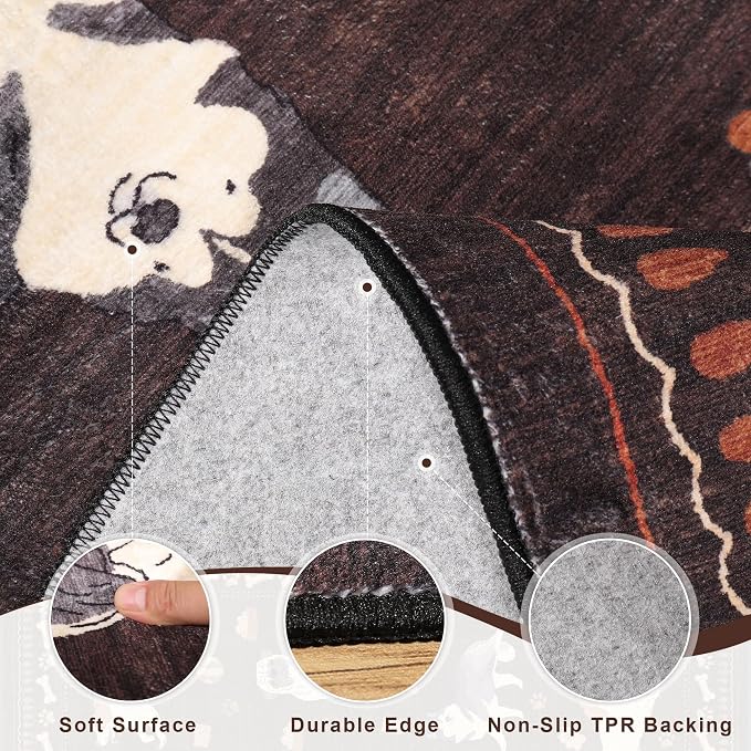 DUKINO 4x6 Area Rug, Non Slip Washable Rug