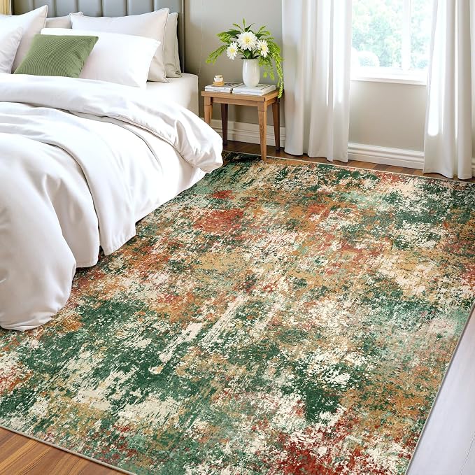 RELEANY Washable Area Rugs 6'x8' Non-Slip Modern Abstract Soft