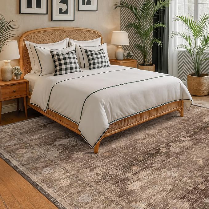Hazo Haus Brown 9x12 Living Room Rug