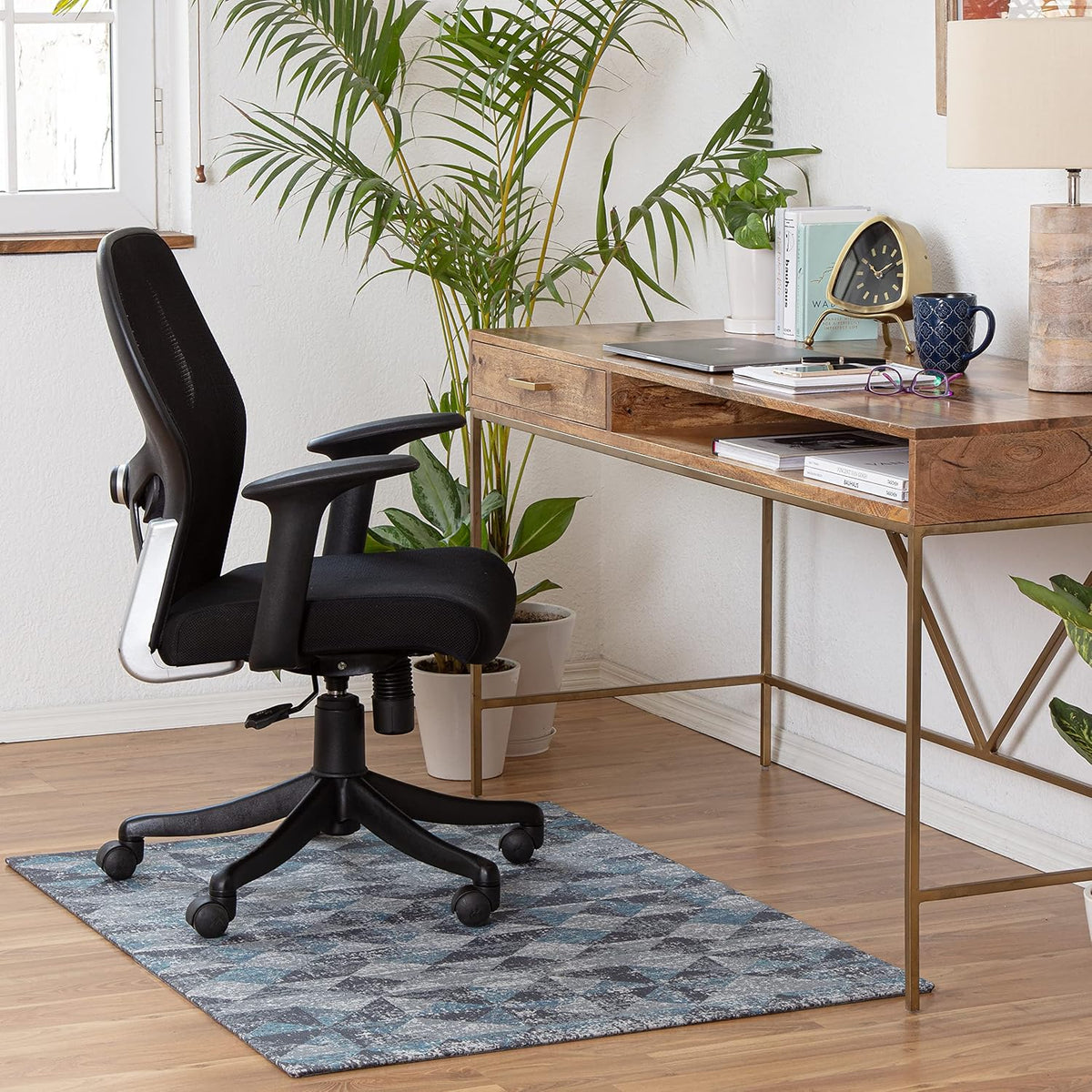 Anji Mountain 54" x 40" Rug'd Office Chair Mat for Carpet & Hardwood Floor
