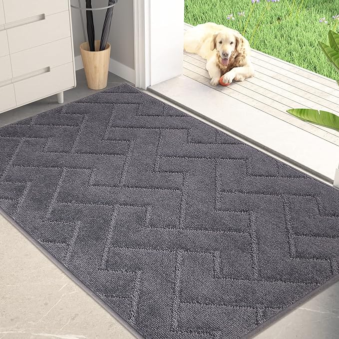 PURRUGS Dirt Trapping Door Mat 34" x 59", Non-Slip Machine Washable Entry Rug