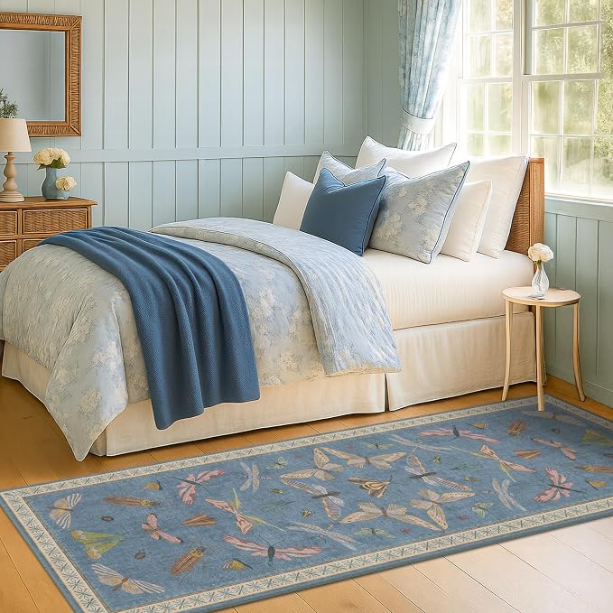 Hazo Haus 2x7 Washable Bedroom Runner Rug, Laundry Room & Hallway, Rubber