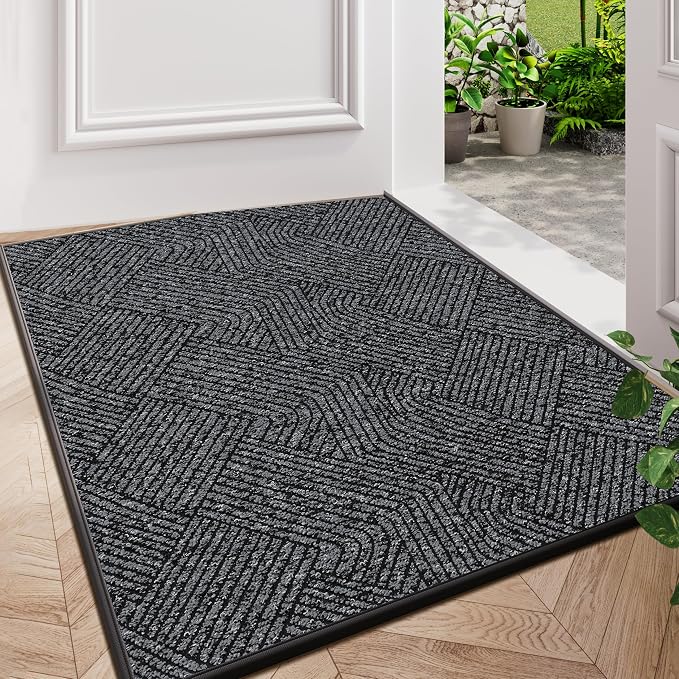 Indoor Door Mat 17"x30", Low-Profile Welcome Front Door Mat Indoor Entrance
