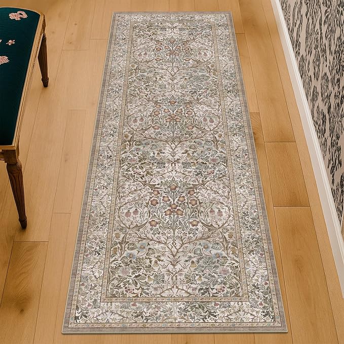 2x8 Moss Green Washable Bathroom Runner Rug
