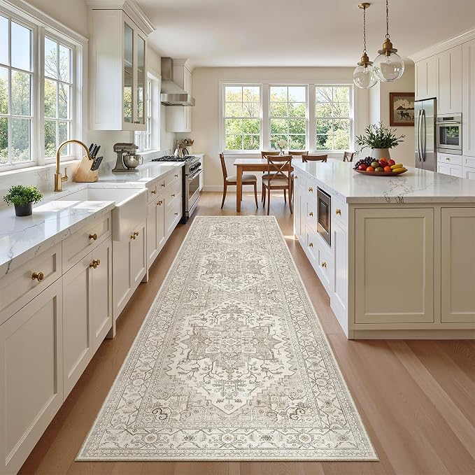 Madane Hallway Runner Rug 2'6''x10' Kitchen Runner, Non Slip Vintage Runners