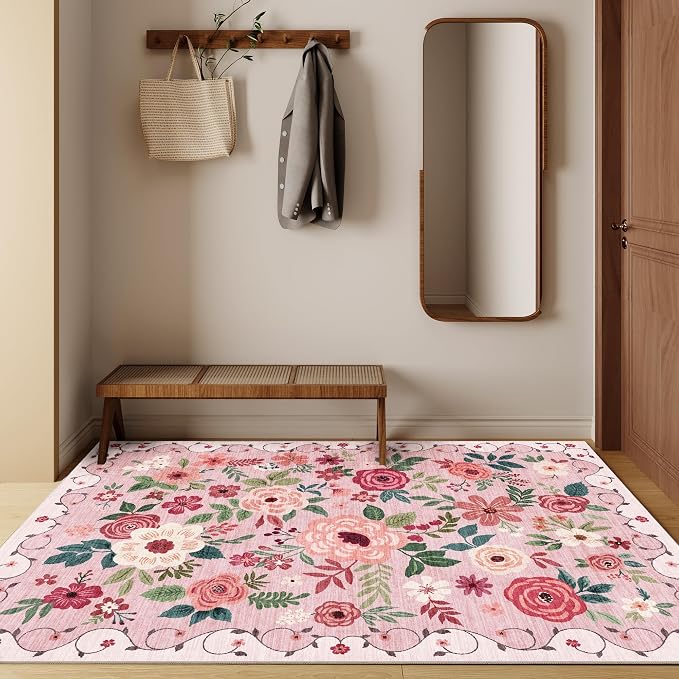 DUKINO 3x5 Area Rug, Floral Rugs