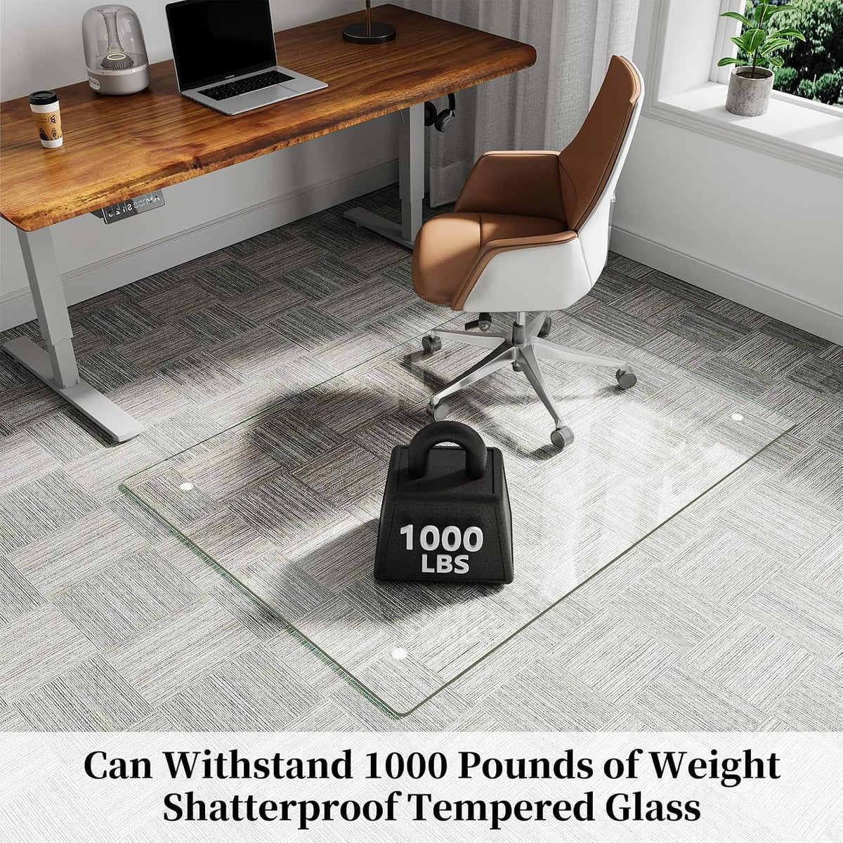 Glass Chair Mat 30" x 50" Tempered Glass Office Chair Mat