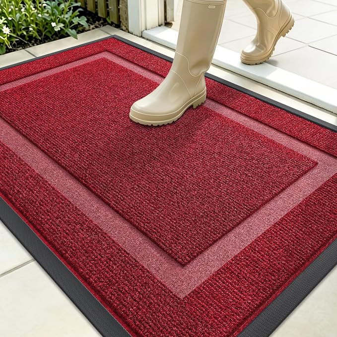 OLANLY Front Door Mat Indoor Outdoor Entrance, Waterproof All-Season,
