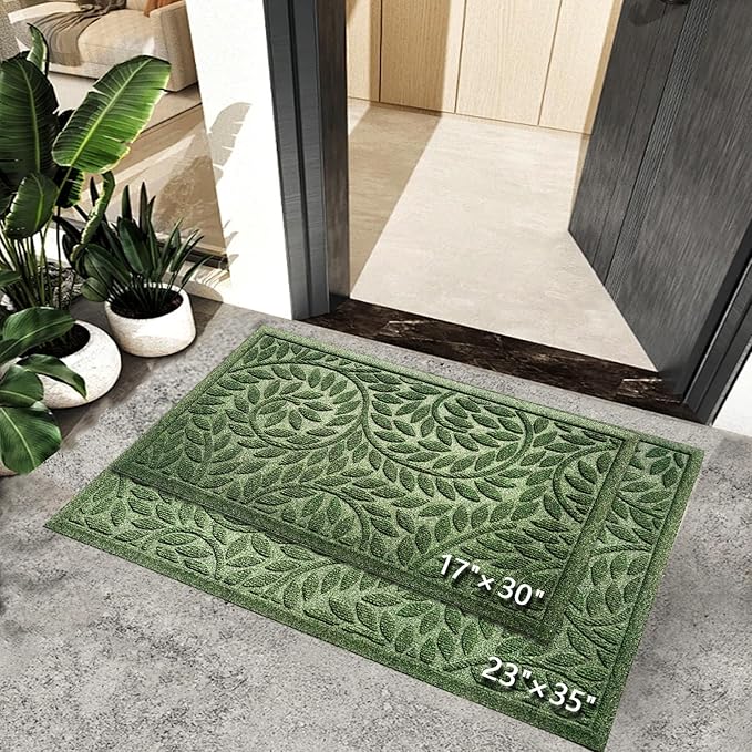 Bulijojo Front Door Mat Entrance, Durable Heavy Duty Welcome Mat, Thick
