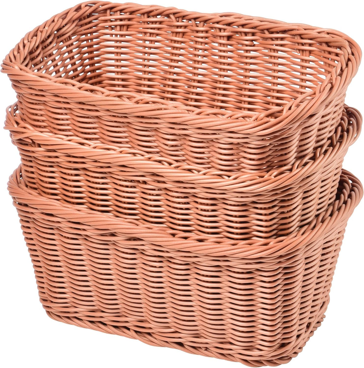 Constructive Playthings Washable Woven Wicker Storage Baskets, Set of 3