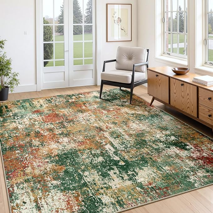 RELEANY Washable Area Rugs 4'x6' Non-Slip Modern Abstract Soft