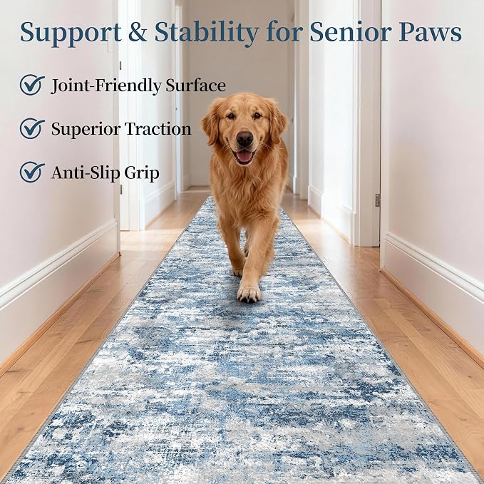 Washable Carpet Runners for Hallway 14ft-Non Slip Floor Runners for Dogs