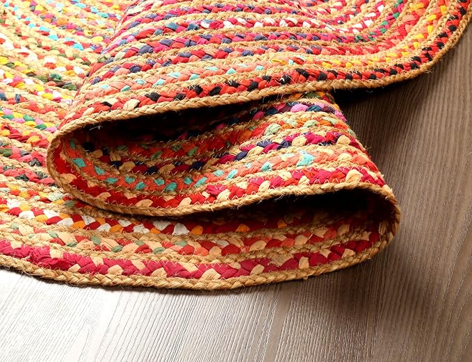 Hausattire Bohemian Braided Rug 4' Round