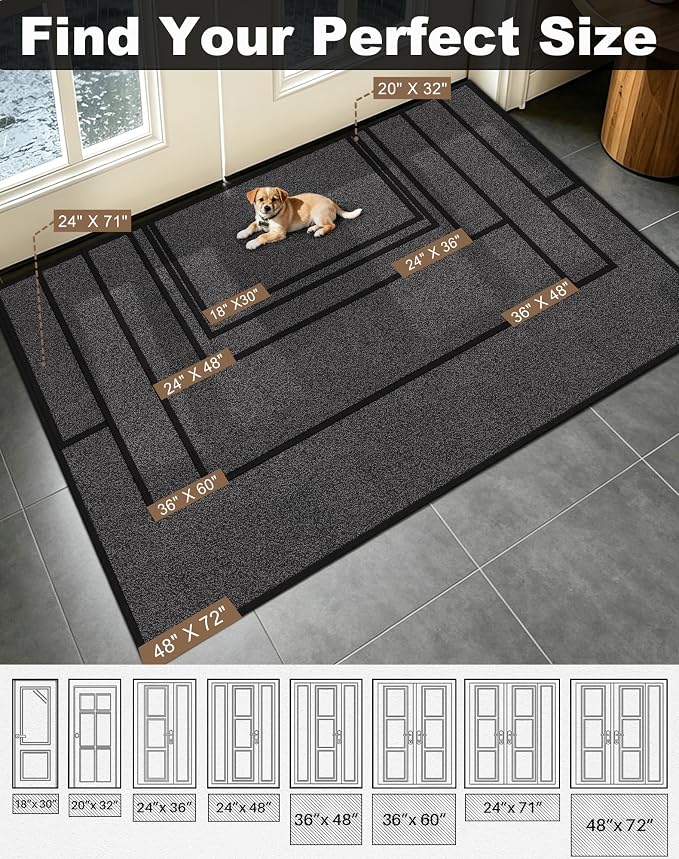 Mibao Front Door Mat Indoor Entrance, Dirt Trapper Welcome Mat
