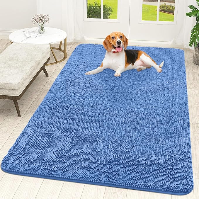 OLANLY Dog Door Mat for Muddy Paws 59x35, Absorbs Moisture and Dirt, Absorbent