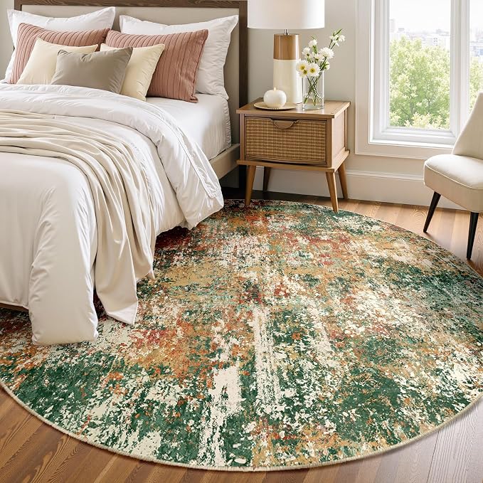 RELEANY Washable Area Rugs 6ft Non-Slip Modern Abstract Soft