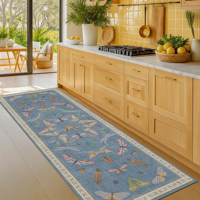 Hazo Haus 2x7 Washable Bedroom Runner Rug, Laundry Room & Hallway, Rubber