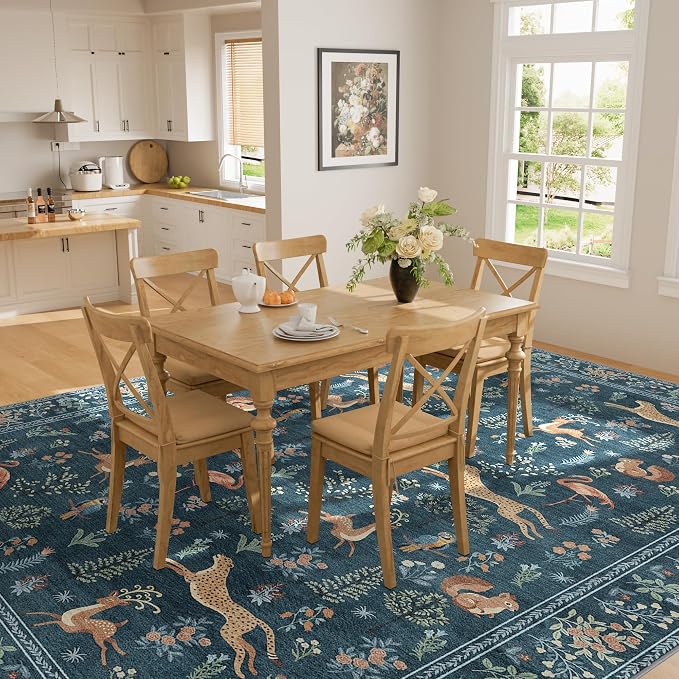 DUKINO 6x9 Rug, Washable Animal Living Room Rug