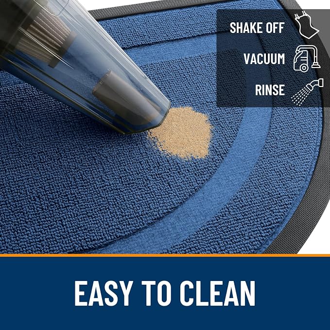 OLANLY Half Circle Door Mat Indoor Outdoor Entrance Welcome, Waterproof