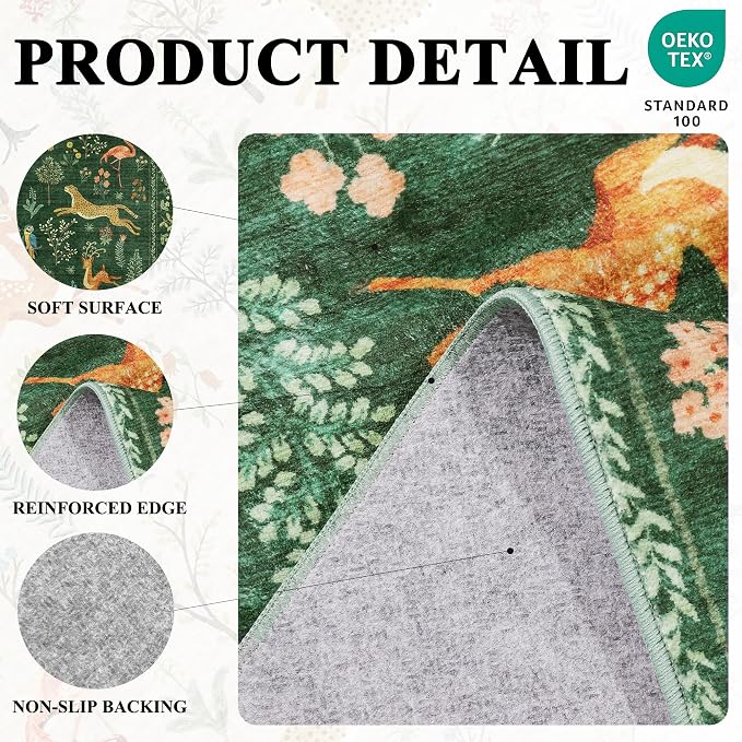 DUKINO 2x10 Rug for Hallway, Washable Kitchen Runner Rug
