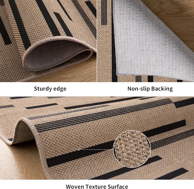 Tangsoo Washable Stripe Easy Jute Rug 4x6