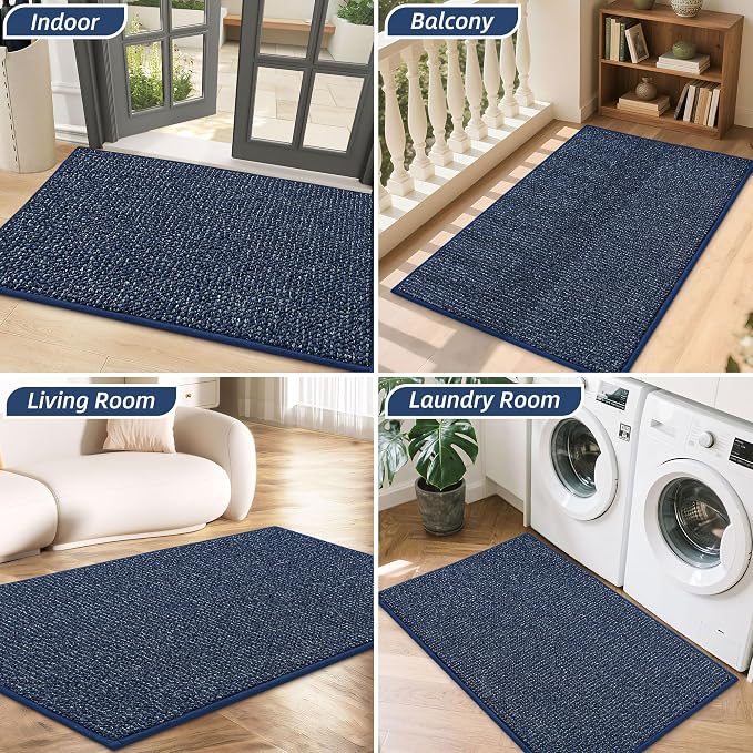 BEQHAUSE Dirt Trapper Door Mat 24" x 36", Non-Slip Washable Doormats Entrance
